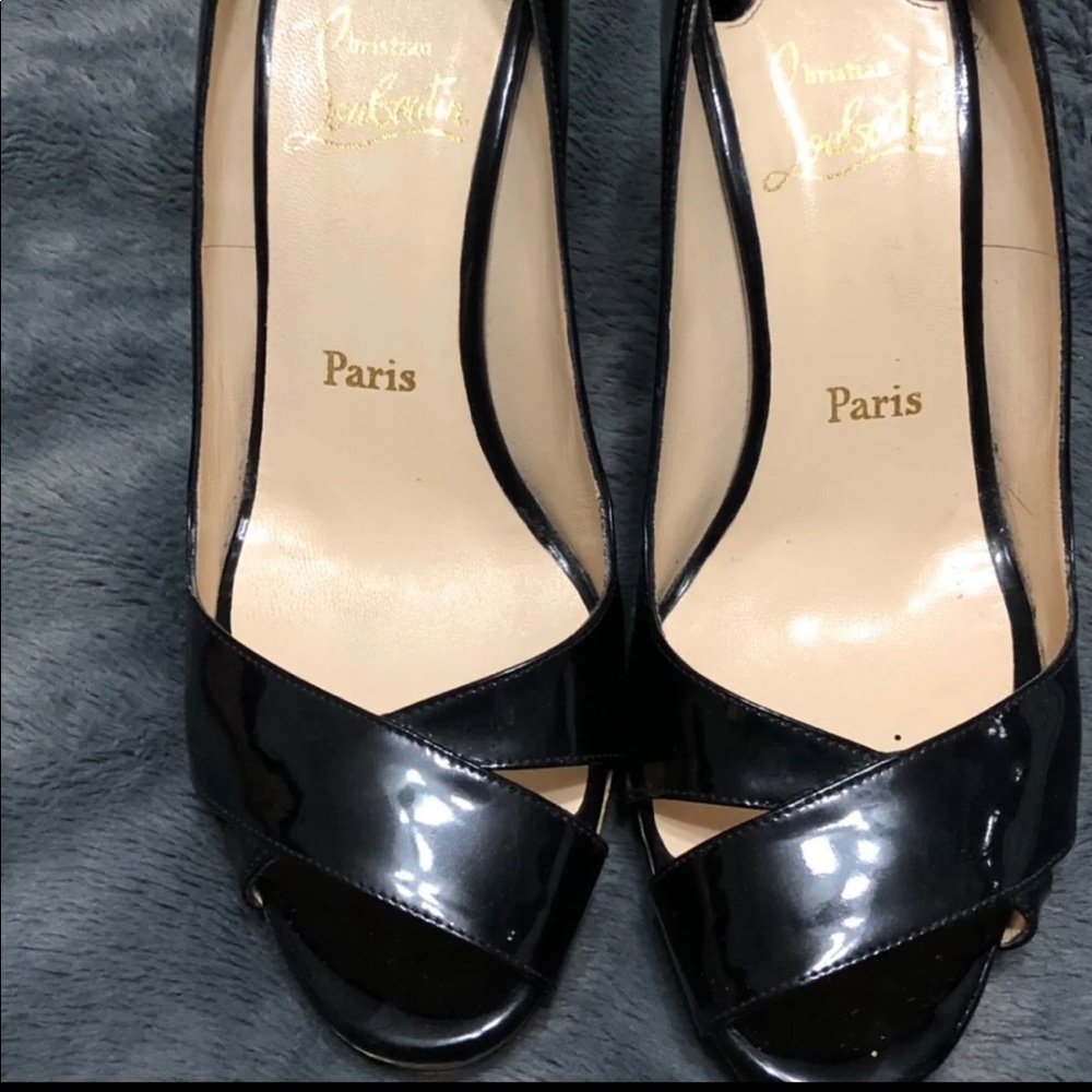 Louboutin summer heels wood heel 39.5